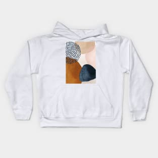 Modern Abstract Terracotta Blush and Navy Blue Kids Hoodie